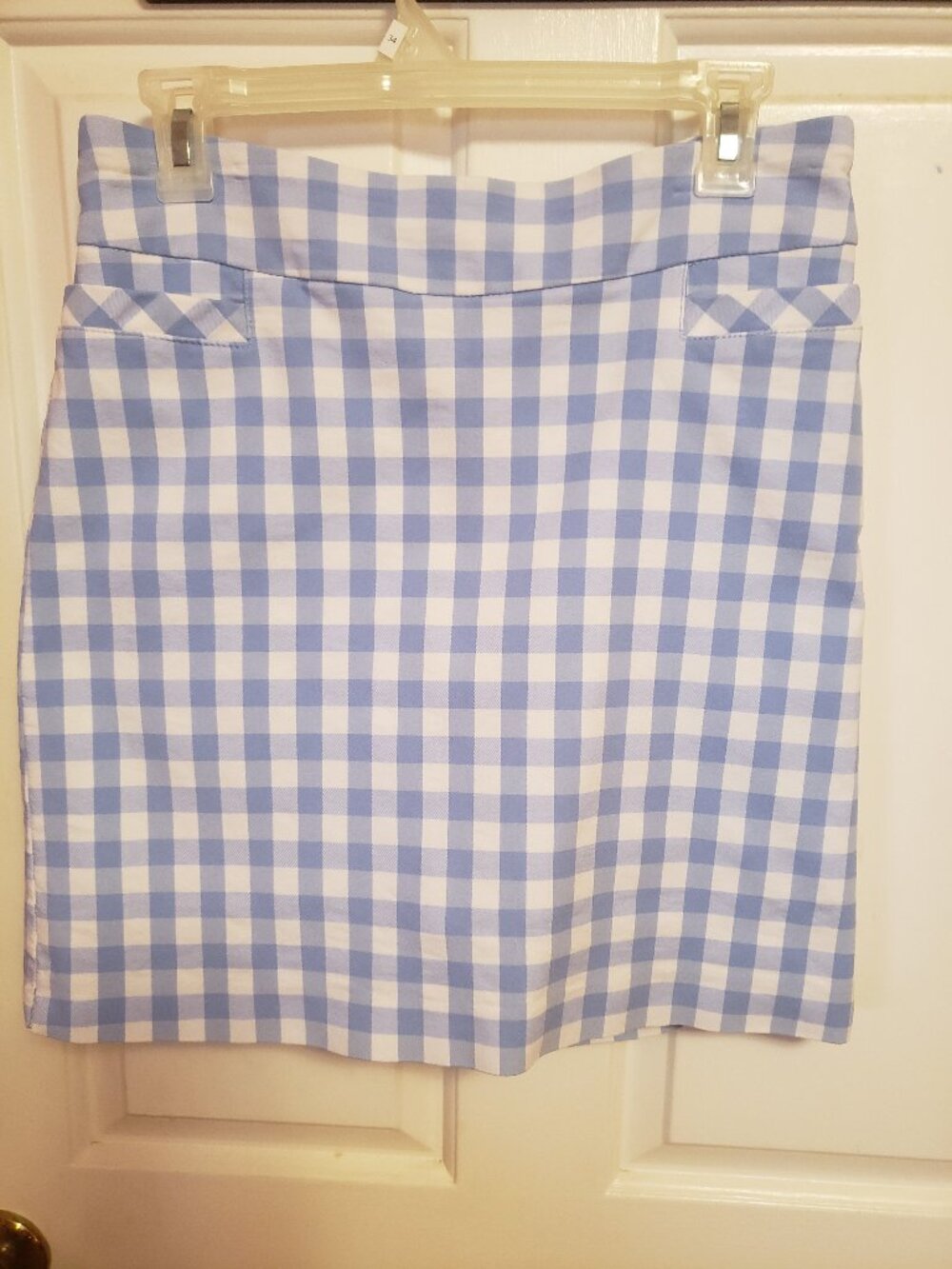 Light Blue and white Skort.